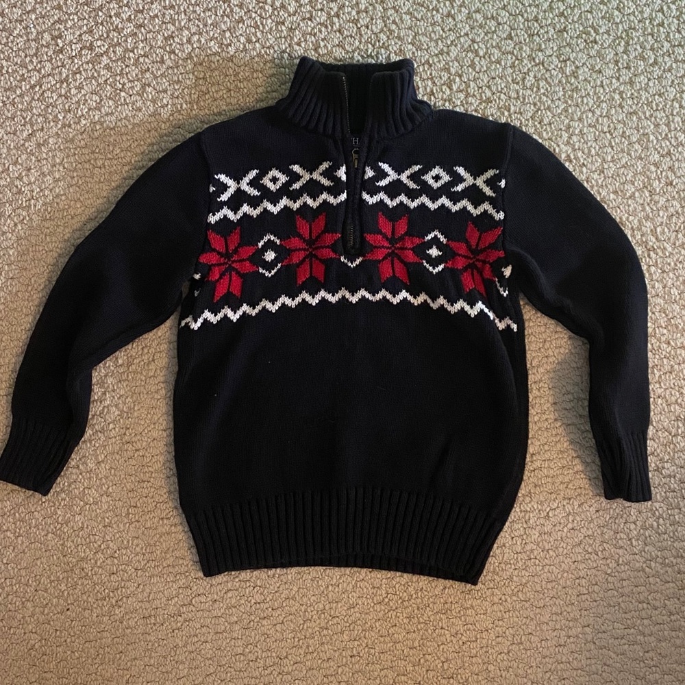 EUC Chaps kids quarter zip sweater size 7